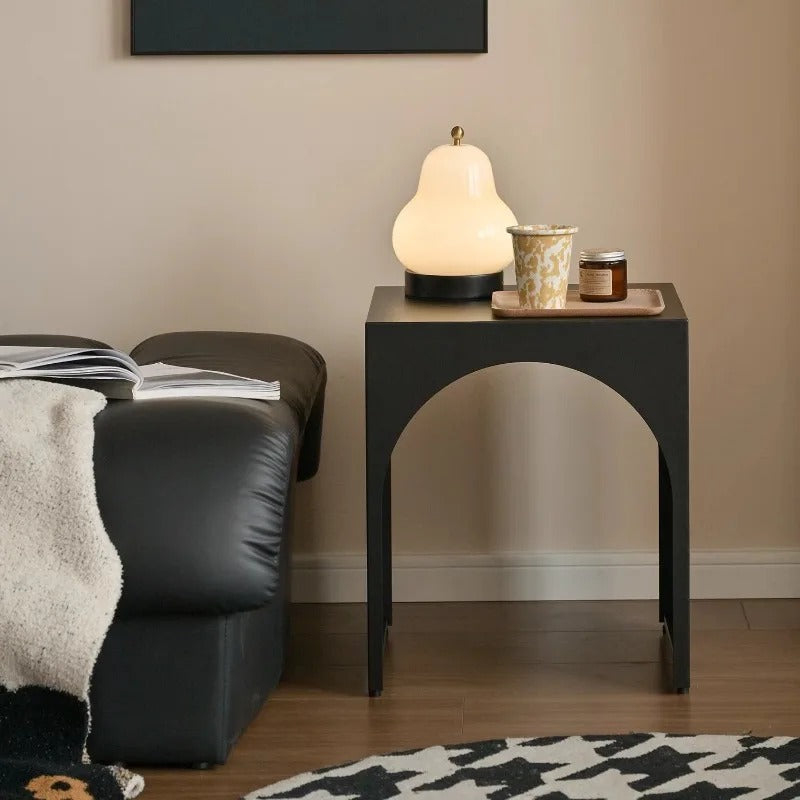 Creative Iron Side Table for Small Spaces Artistic Sofa End Table with Storage Multifunctional Bedside Table for Living Room