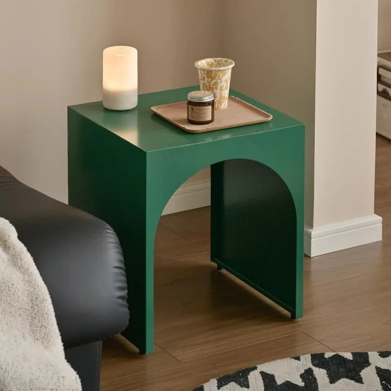 Creative Iron Side Table for Small Spaces Artistic Sofa End Table with Storage Multifunctional Bedside Table for Living Room